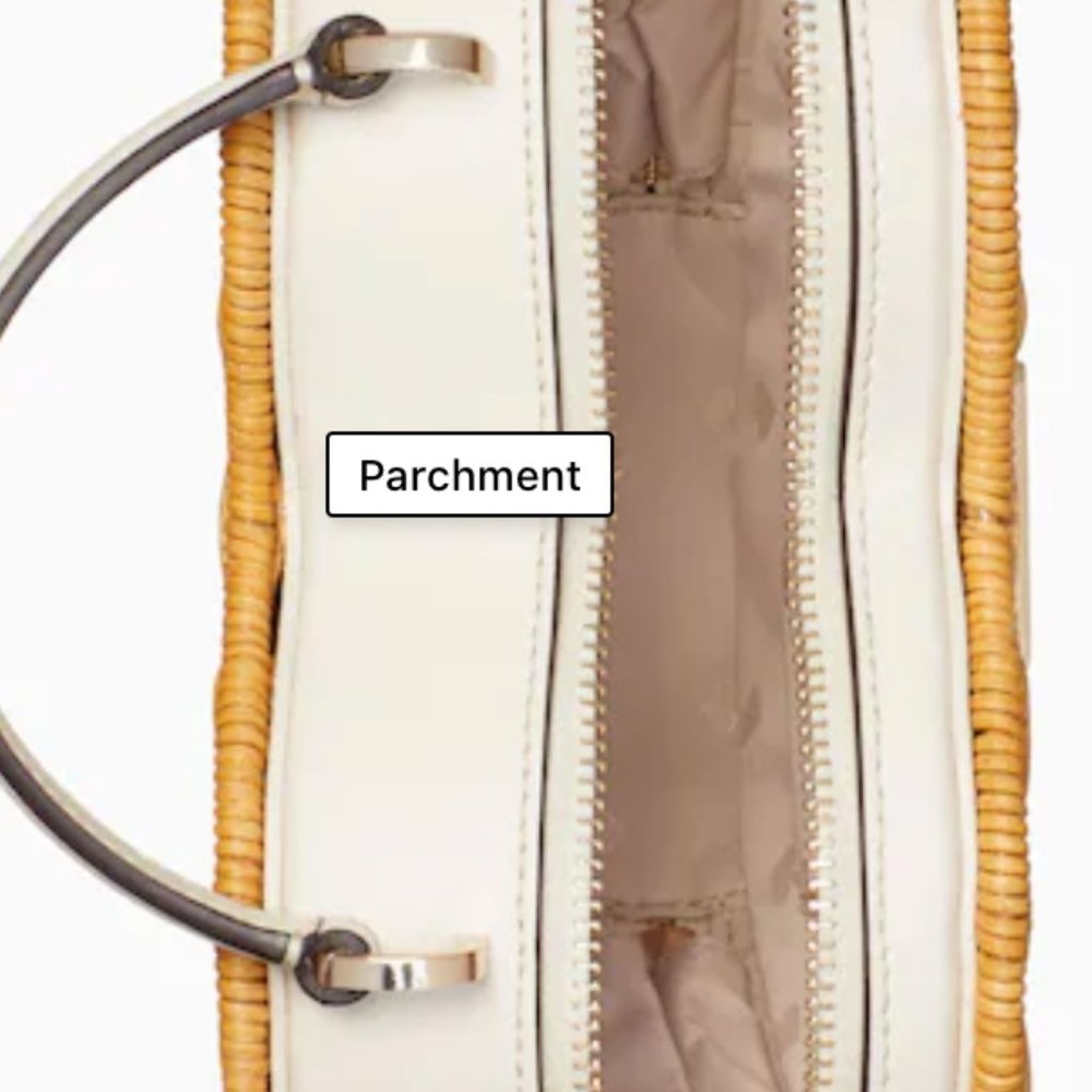 Kate Spade New Love Shack Wicker Heart Crossbody Neutral Parchment AUTHENTIC - Picture 8 of 8